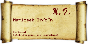 Maricsek Irén névjegykártya
