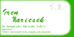 iren maricsek business card